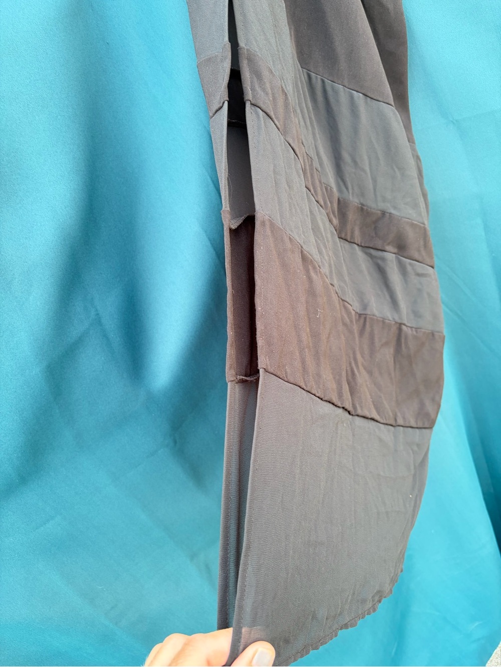 DKNY Black Maxi Skirt with Sheer Paneling - Picture 3 of 3